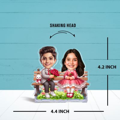 Express your love with this personalized love couple bobblehead caricature, crafted from your photo. Featuring a solar-powered moving head, it’s perfect for home, office, and car décor. A heartfelt gift for birthdays, anniversaries, weddings, and Val